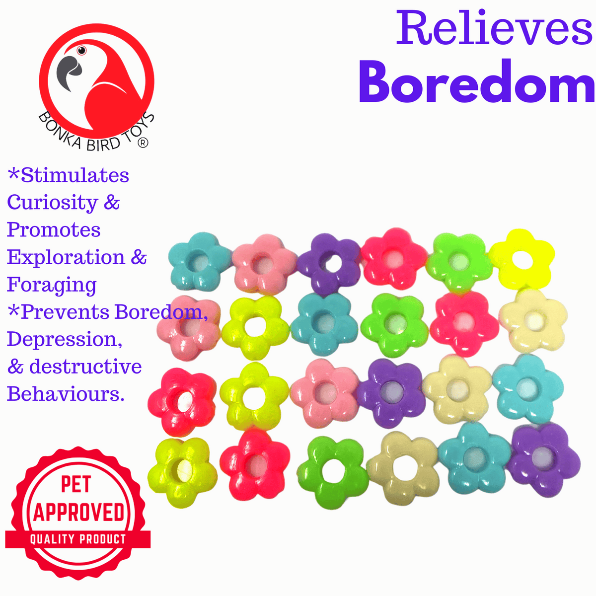 Pk24 Tiny Plastic Flower Beads