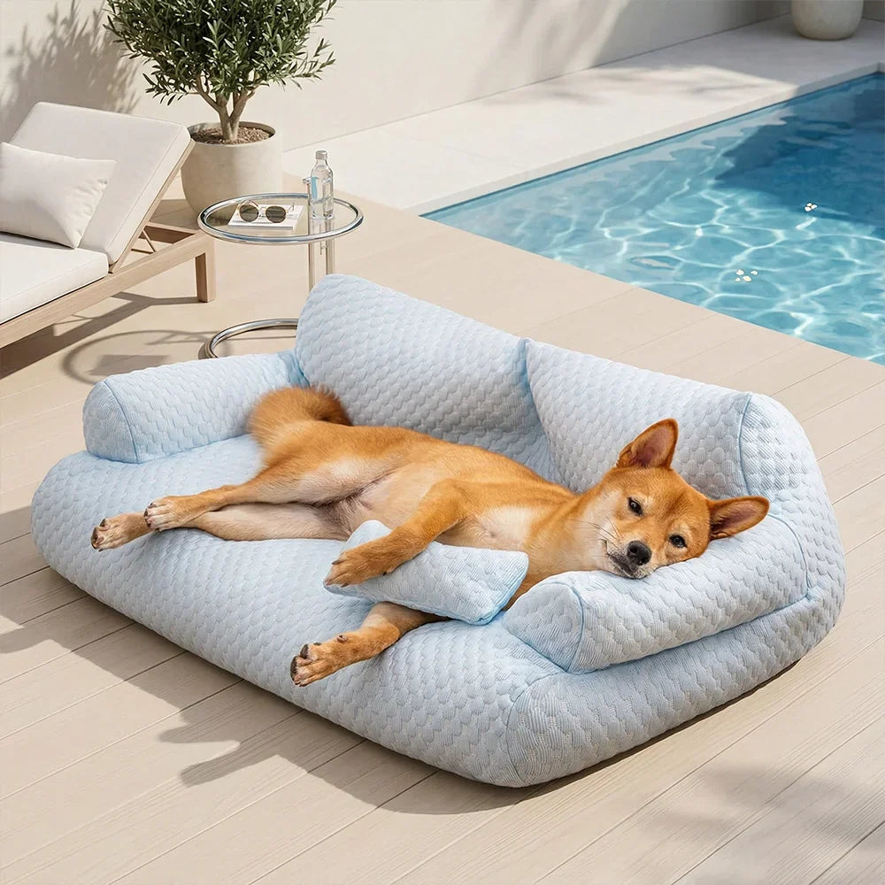 Ice Silk Cooling Pet Bed Breathable Washable Dog Sofa Bed