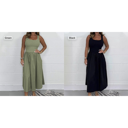 💕Limited Sale 70% OFF💕Women's Casual Solid Color Sleeveless Dress