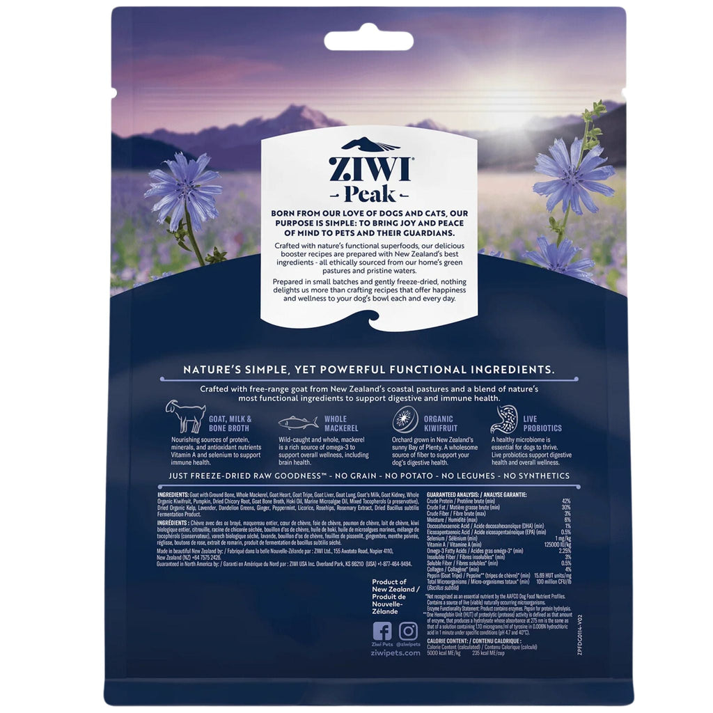 ZIWI Peak Freeze Dried Dog Boosters Gut & Immune Support - Goat