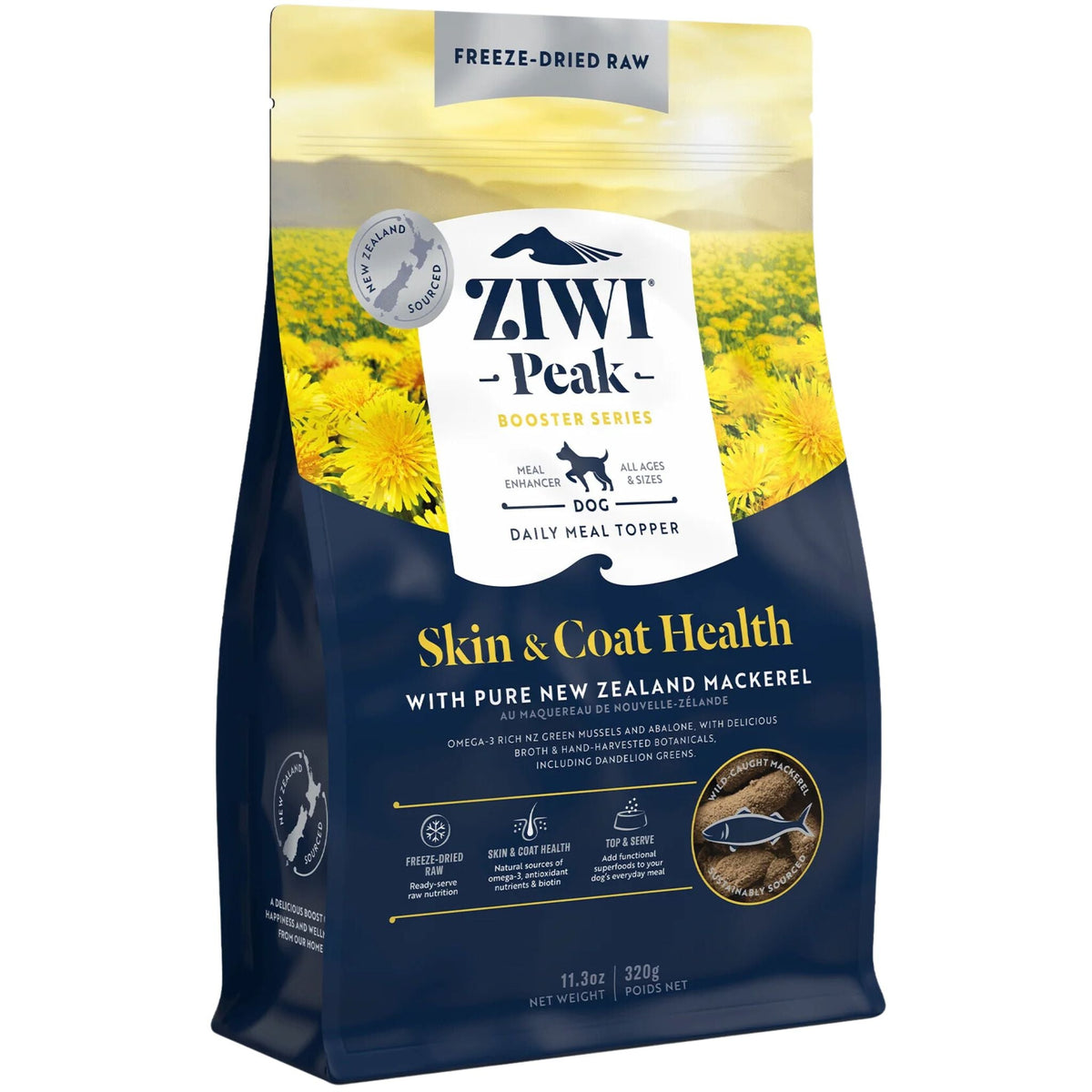 ZIWI Peak Freeze Dried Dog Boosters Skin & Coat Health - Mackerel