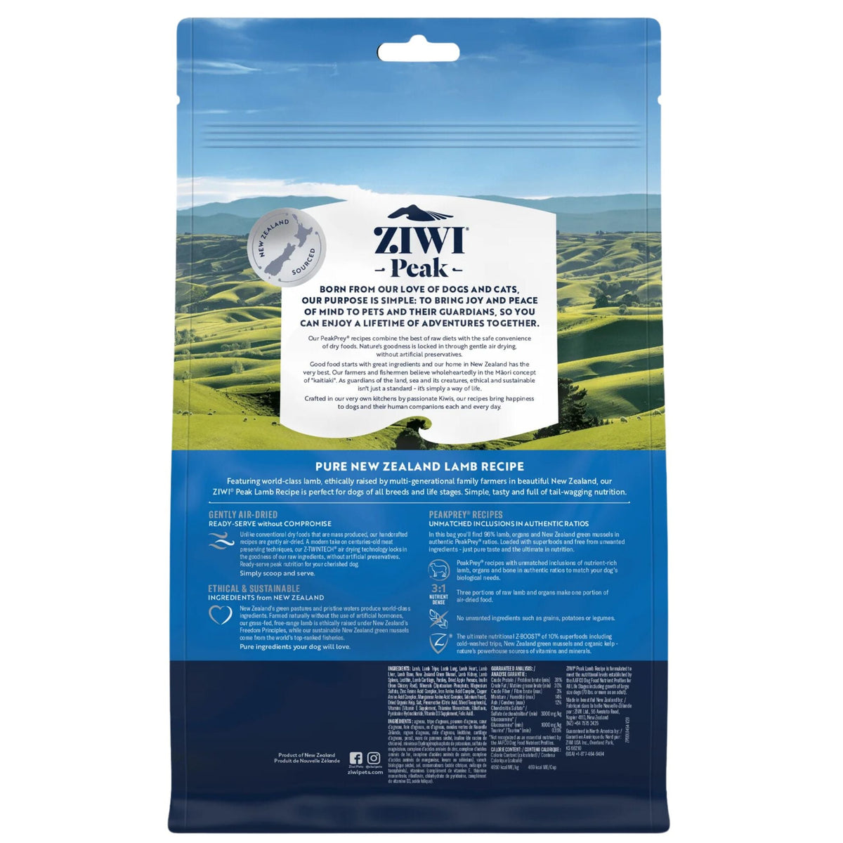 ZIWI Peak Dog Food Air Dried Lamb