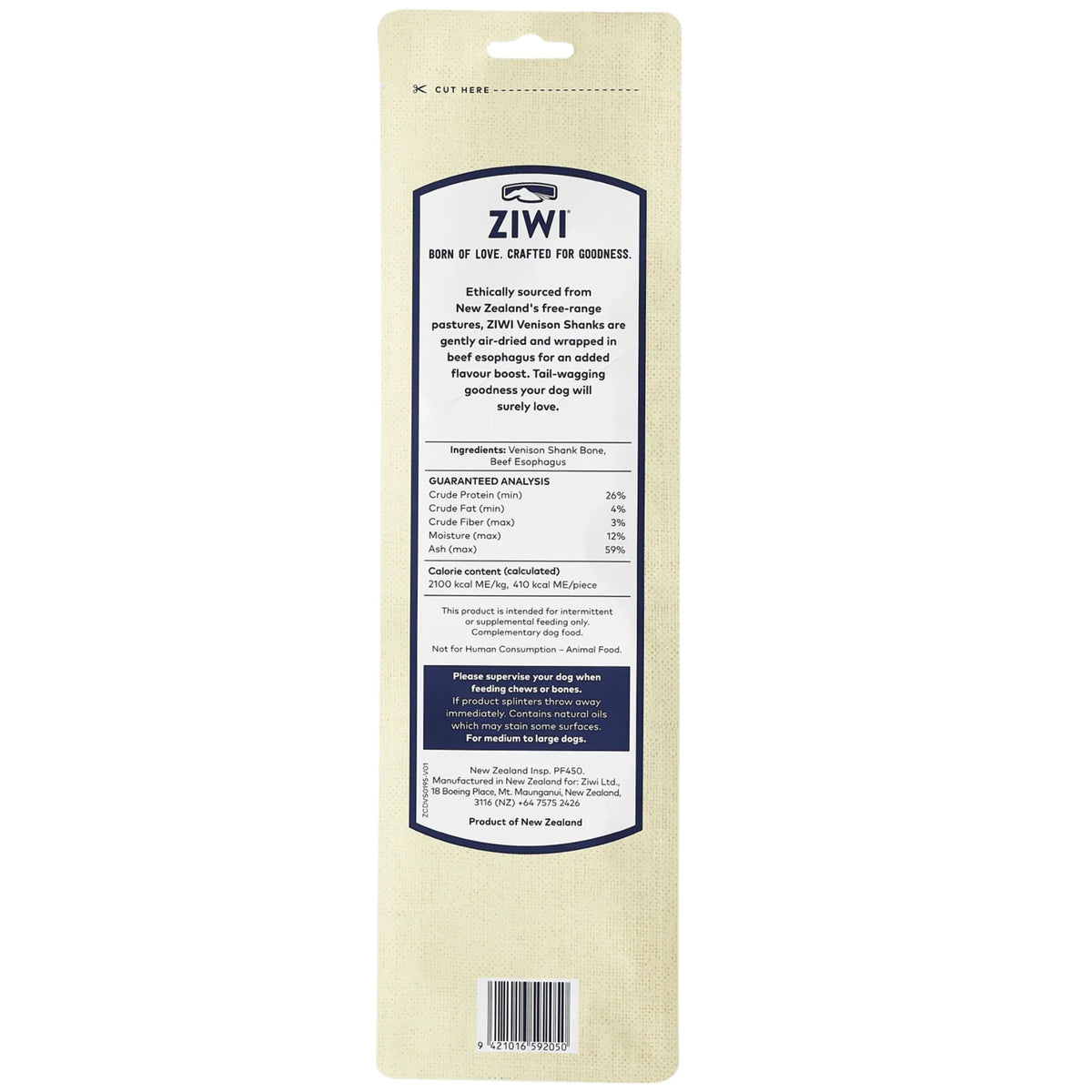 ZIWI Dog Treats Venison Shank Bone