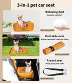 Dog Car Bed – Soft Car Dog Bed for Travel - Orange