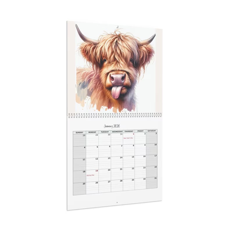 🏆Flash Sale⚡10K+ SOLD! Almost Gone-🐮Highland Cow Calendar 2026 📅