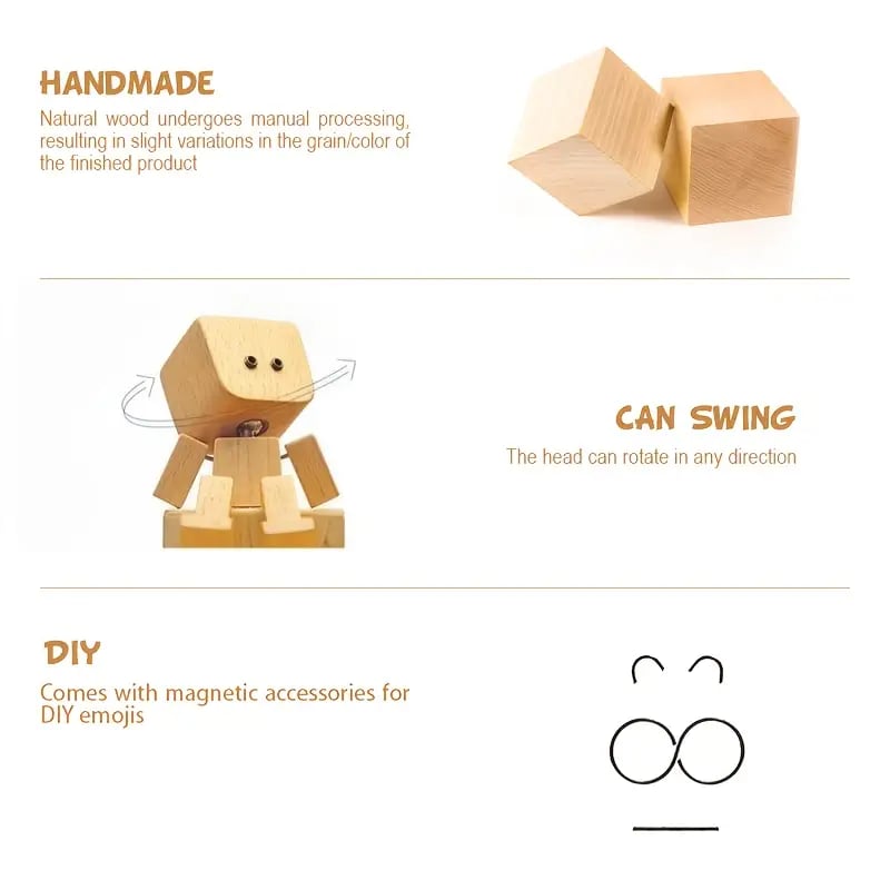 🎅🏻Christmas Sale 60% OFF🔥Charming Little Swaying Wooden Figure & 12PCS Magnetic Expressions