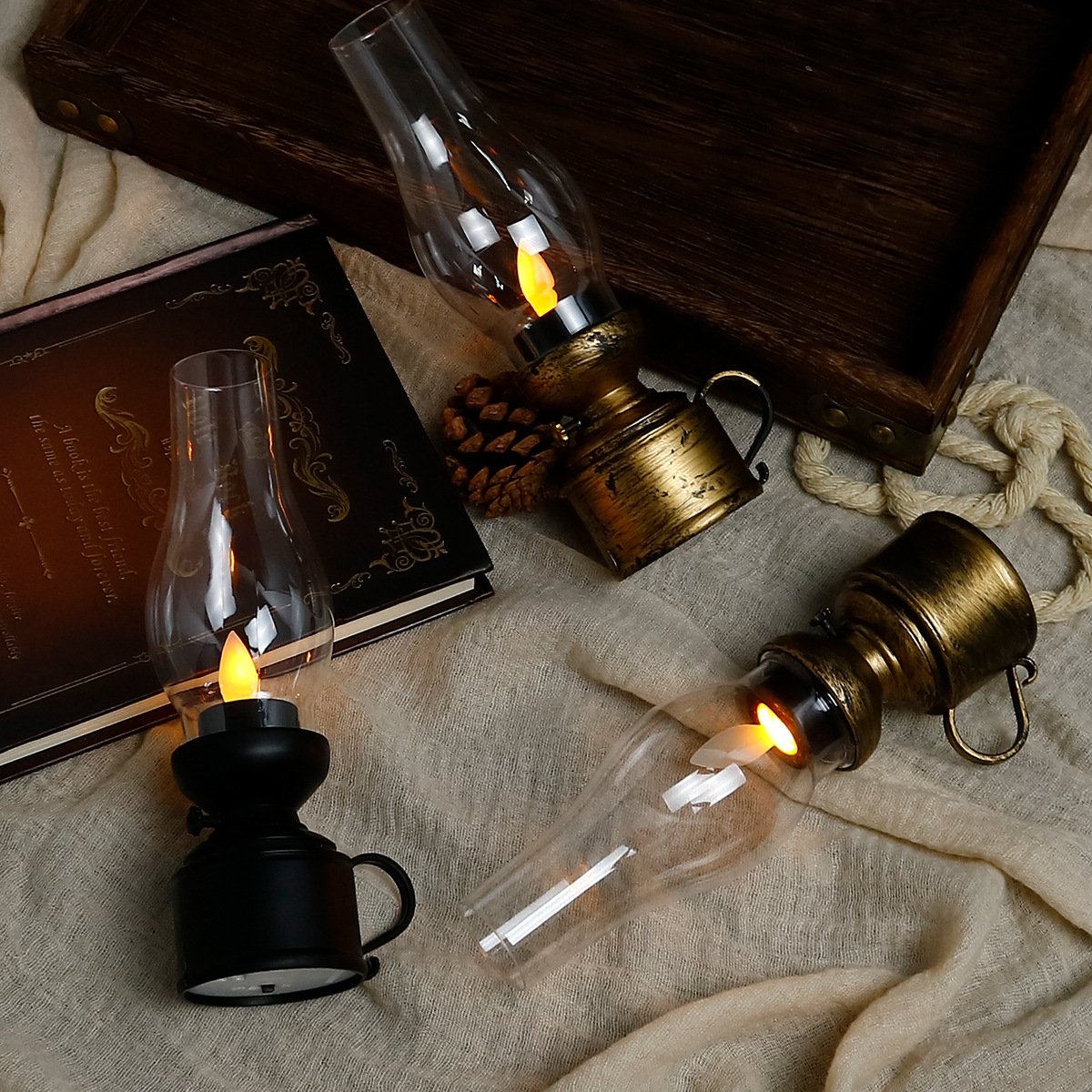 ✨Christmas Sale-49%🕯️LED Vintage Kerosene Lamp Electronic Swing Candle🔥