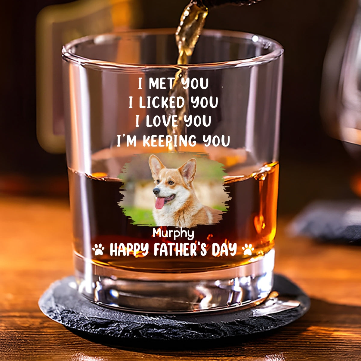 We Licked And Love You Photo - Personalized Whiskey Glass