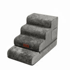 Plush Velvet 2-in-1 Foam Dog Stairs for Beds & Couches