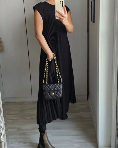 🔥Sunmmer Limited Sale🔥Sleeveless pleated simple solid color dress