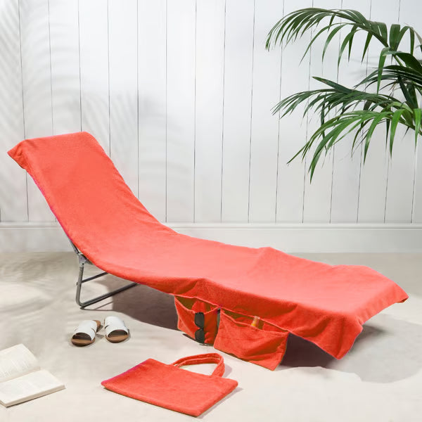 🏖️Summer Hot Sale - ONLY ￡14.99!!⚡50K+ SOLD!🌞🌊Sun Lounger Towel in Bag with Pockets Storage