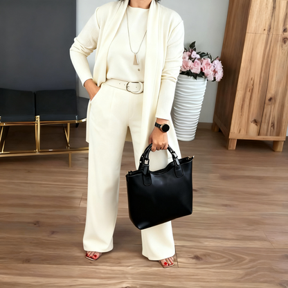 🎁New Year Sale 50% OFF💗Elegant Longline Cardigan & Top & Pants 3-Pieces Set