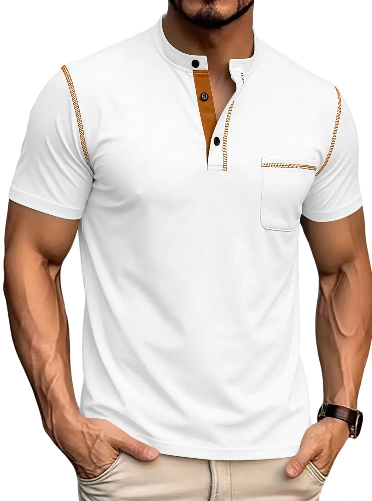 Seasonal Clearance Sale ⚡10 for Just 29.99 Men's Casual Short-Sleeve Henley Pocket T-Shirt