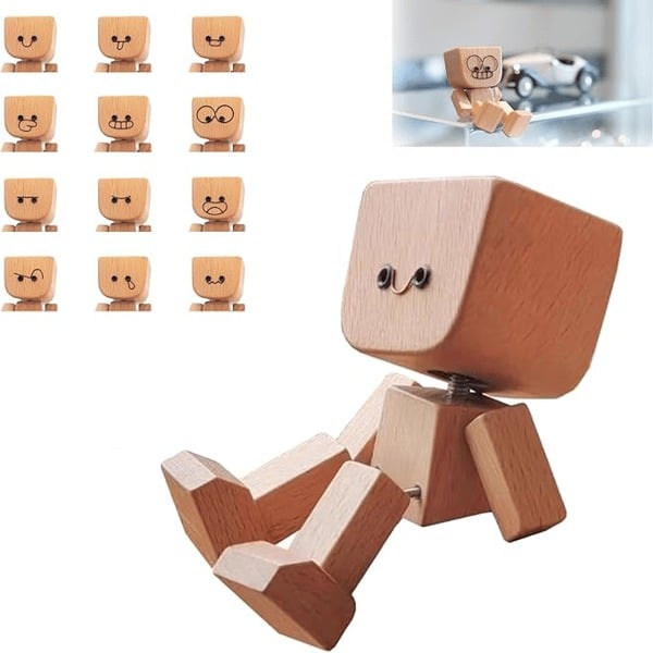 🎅🏻Christmas Sale 60% OFF🔥Charming Little Swaying Wooden Figure & 12PCS Magnetic Expressions