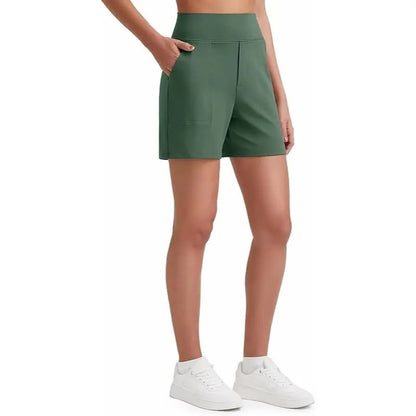 ⏳HOT SALE 70% OFF🔥 Women's High-Waist Bermuda Shorts with Pockets 🎯 | Running Yoga Casual Activewear 😎 | Buy 2 FREE Shipping – UK Stock! 🇬🇧