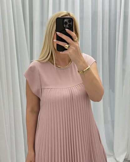 🔥Sunmmer Limited Sale🔥Sleeveless pleated simple solid color dress