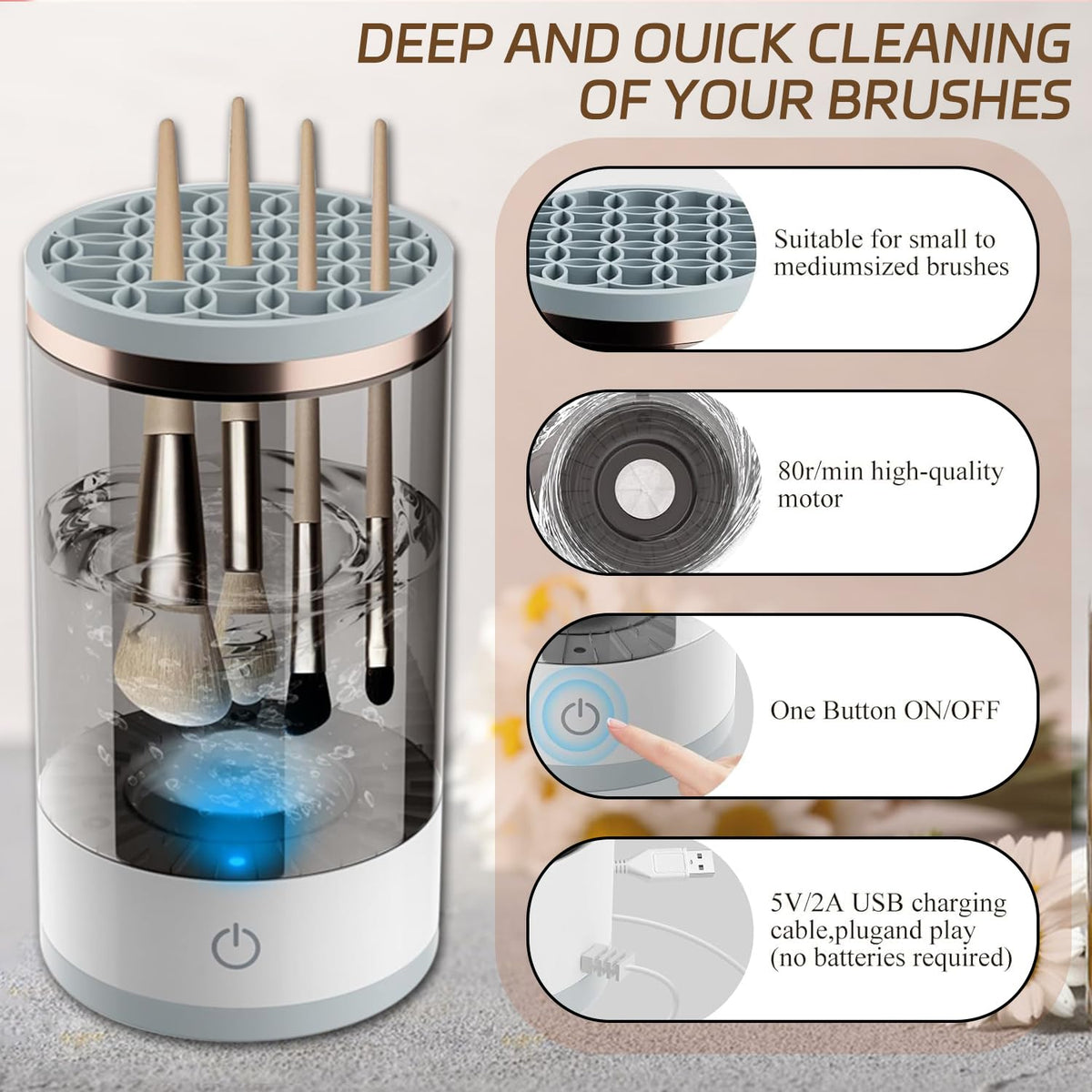 💕LAST DAY SALE 50% OFF🧼Automatic Makeup Brush Cleaner Machine🥰
