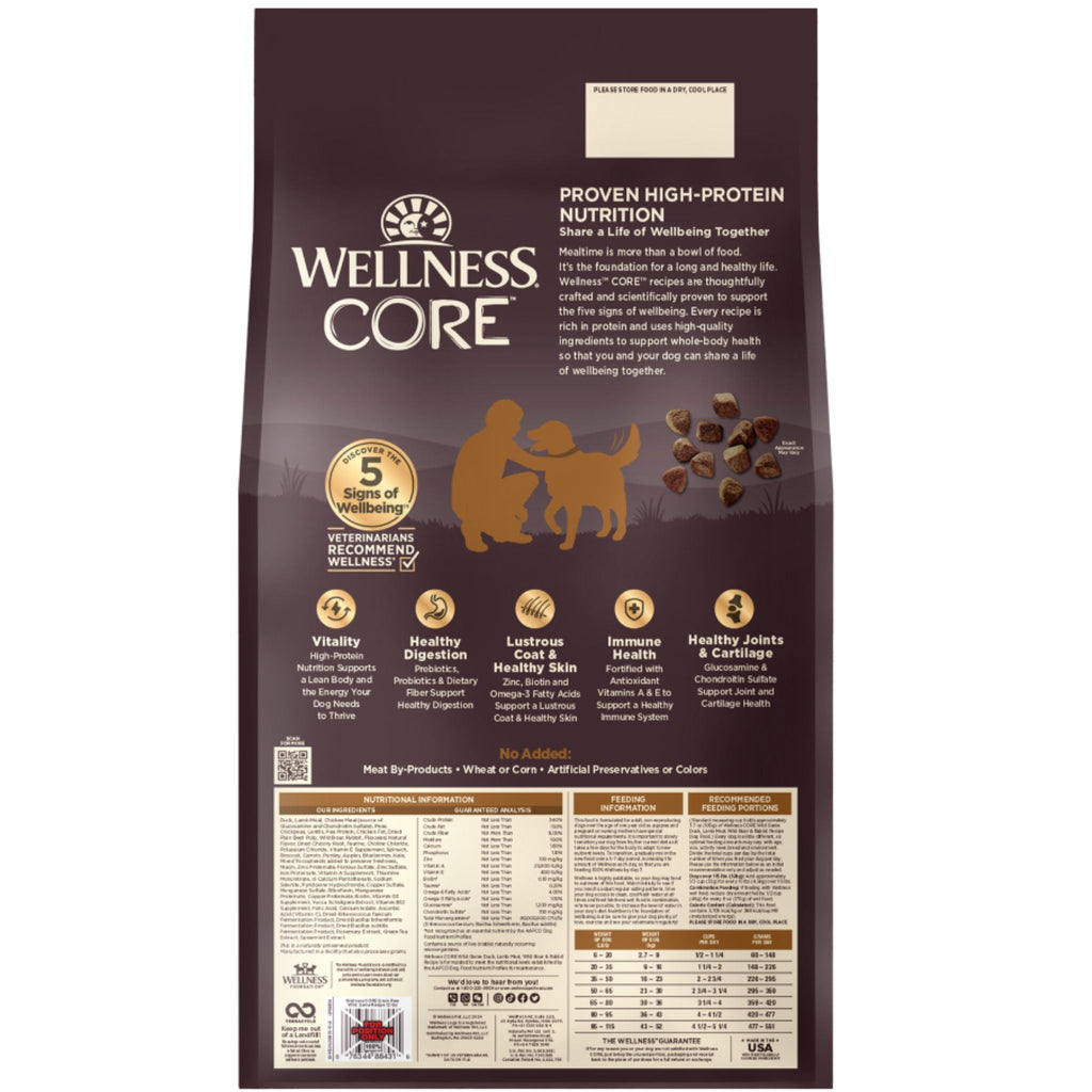 Wellness CORE Wild Game Grain Free Dry Dog Food – Duck, Lamb, Wild Boar & Rabbit