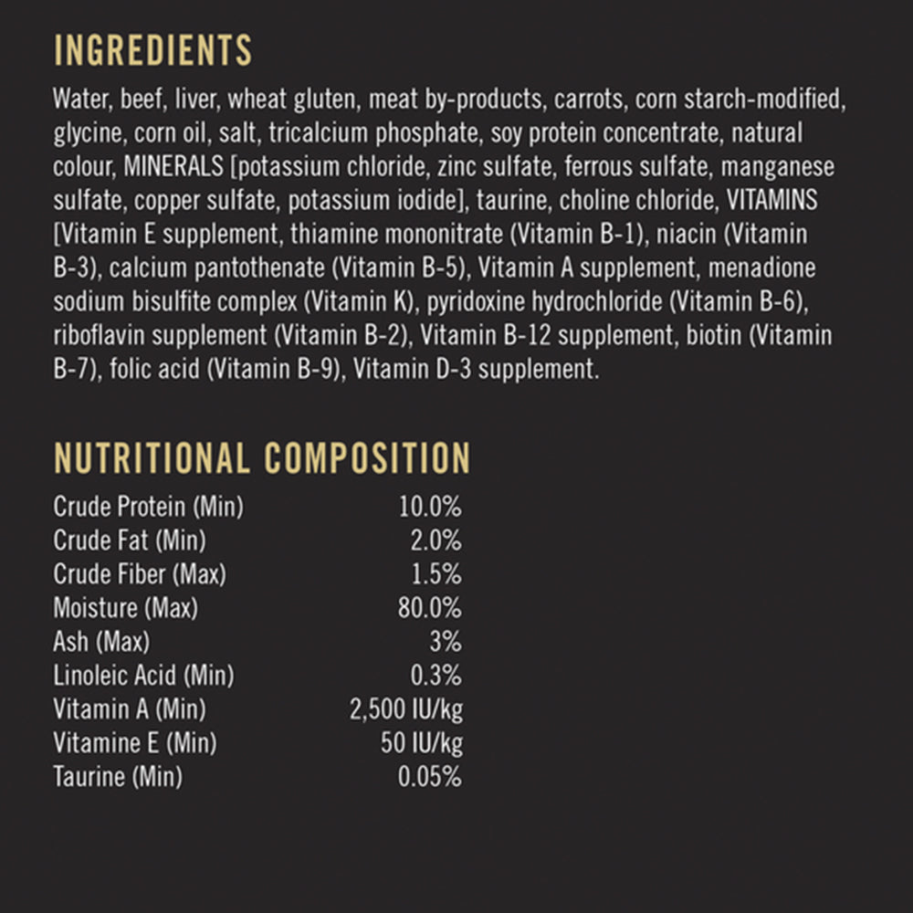 PRO PLAN Beef Entrée With Carrots In Gravy Wet Cat Food 85g
