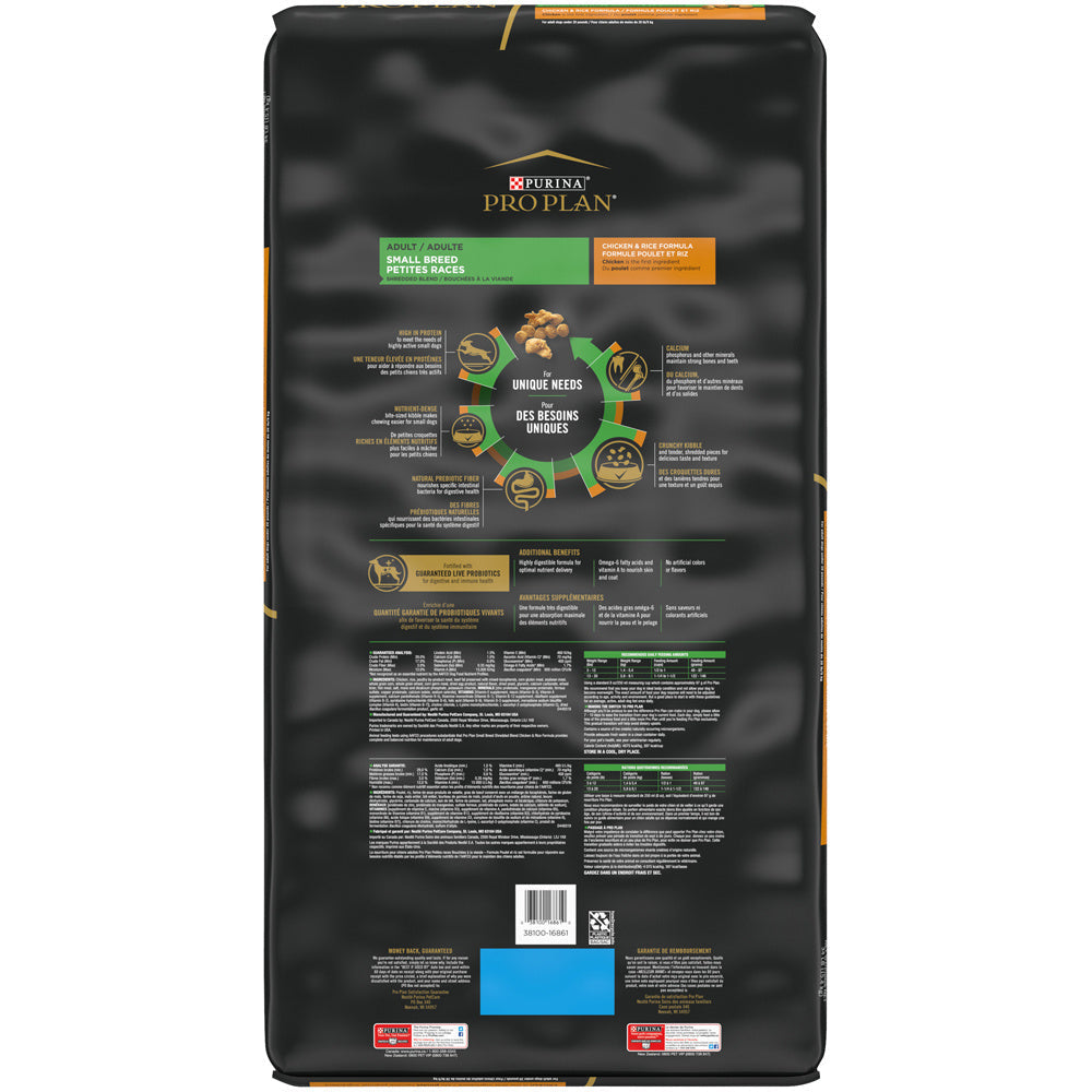 Purina Pro Plan Shredded Blend Chicken & Rice Formula With Probiotics Weight Control Small Breed Dry Dog Food