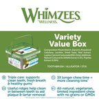Whimzees Dental Dog Treats Variety Boxes - Alligator + Stix + Toothbrush