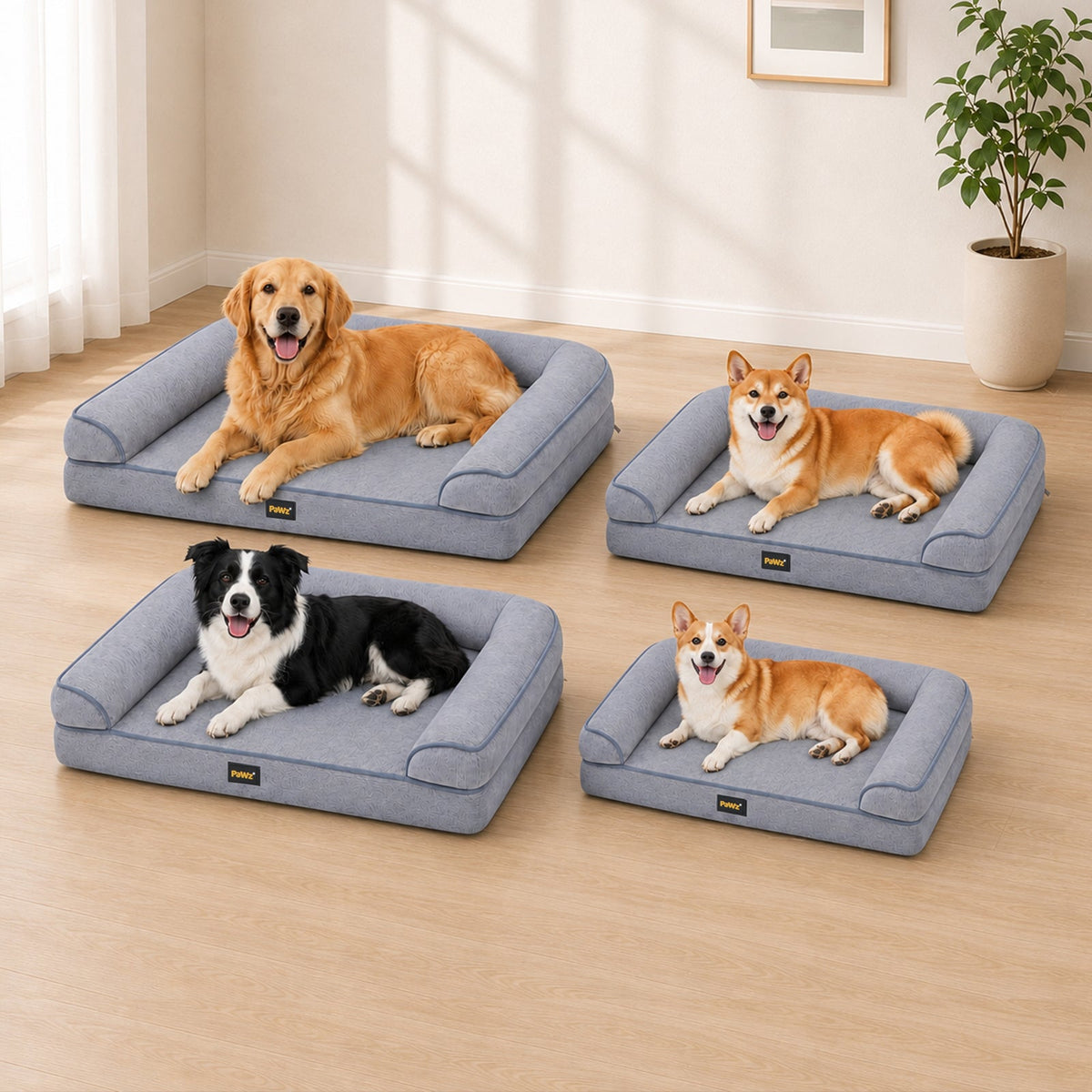 Cooling Orthopedic Dog Bed Waterproof Lining Washable Memory Foam Pet Bed