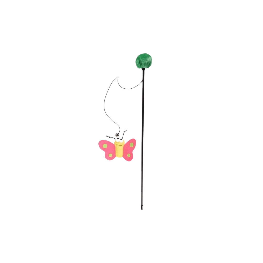Flamingo Rod Happy Butterfly Cat Toy
