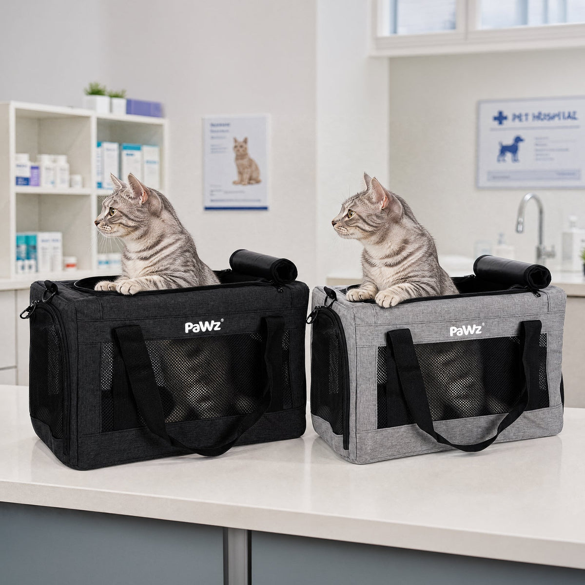 Cat Carrier Airline Approved 5mm Frame Mesh Windows  Oxford