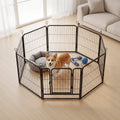 8 Panel Foldable Metal Dog Playpen Steel Puppy Pet Exercise Pen Black