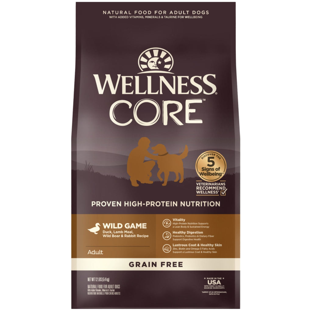 Wellness CORE Wild Game Grain Free Dry Dog Food – Duck, Lamb, Wild Boar & Rabbit