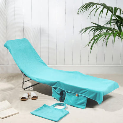 🏖️Summer Hot Sale - ONLY ￡14.99!!⚡50K+ SOLD!🌞🌊Sun Lounger Towel in Bag with Pockets Storage