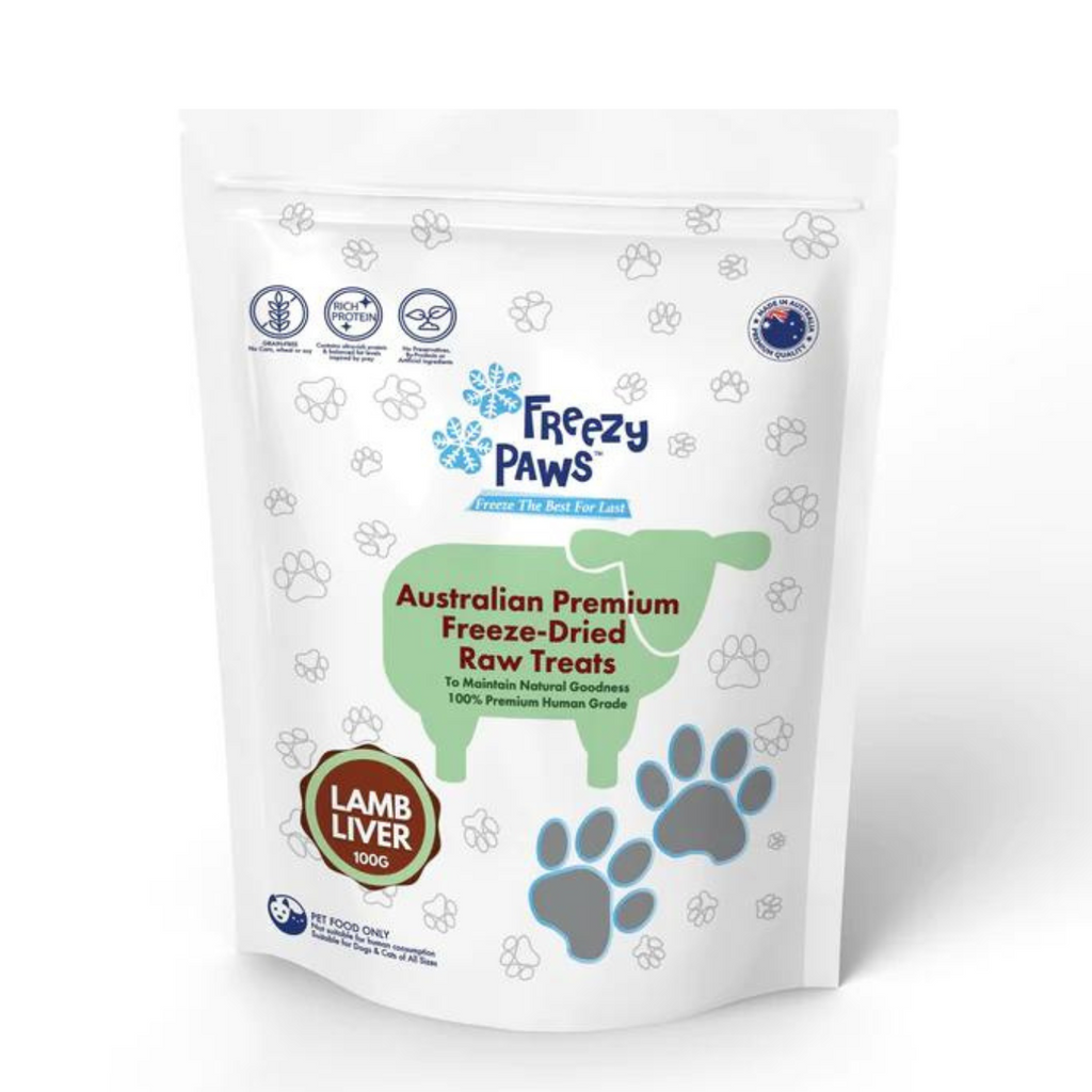 Freezy Paws Freeze Dried Lamb Liver Pet Treats for Cats & Dogs