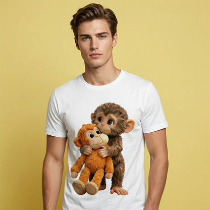 💥Summer Hot Sale 50% OFF💥Unisex Monkey Hugging Toy Graphic T-Shirt