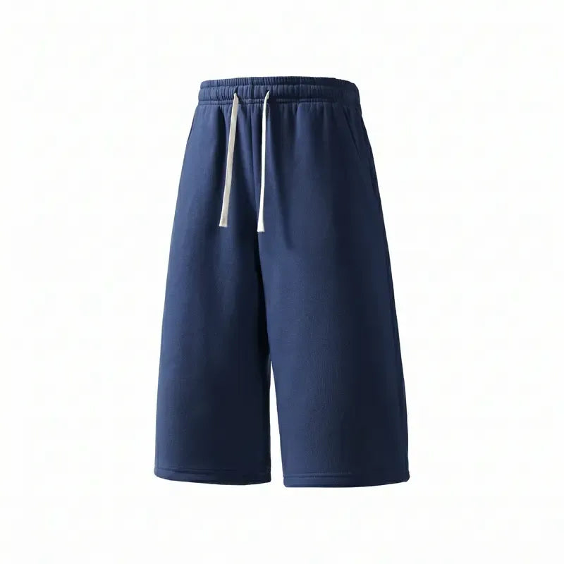 Casual Cotton Drawstring Sweat Shorts – Lightweight Summer Athletic Lounge Shorts with Pockets