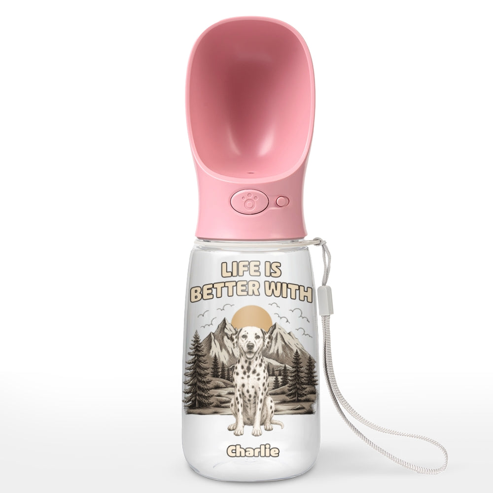 Mountain Trips With Dogs - Personalized Pet Water Bottle With Drinking Feeder