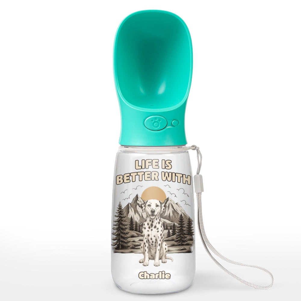Mountain Trips With Dogs - Personalized Pet Water Bottle With Drinking Feeder