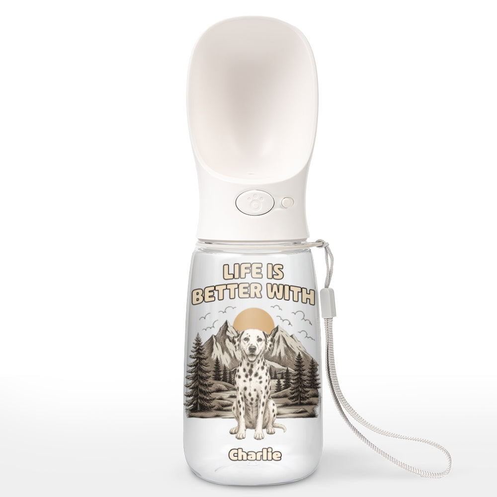 Mountain Trips With Dogs - Personalized Pet Water Bottle With Drinking Feeder
