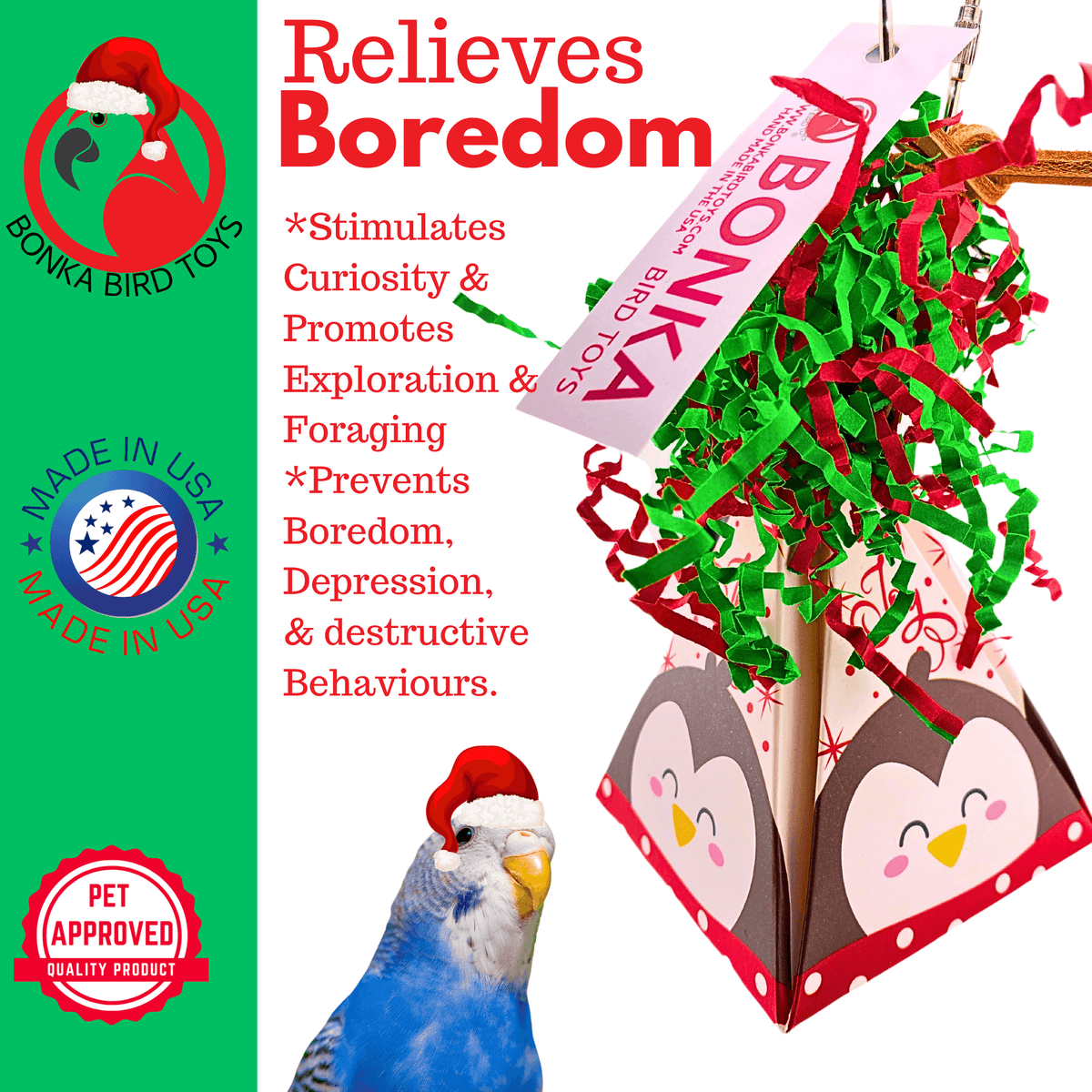 2745 Penguin Christmas Crinkle Cone
