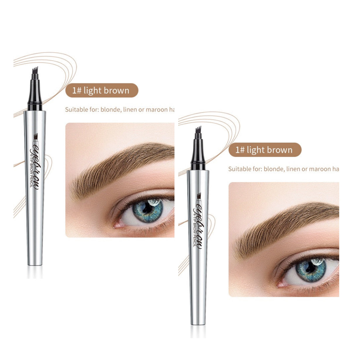 🔥 Waterproof Microblading Eyebrow Pen 4 Fork Tip Tattoo Pencil