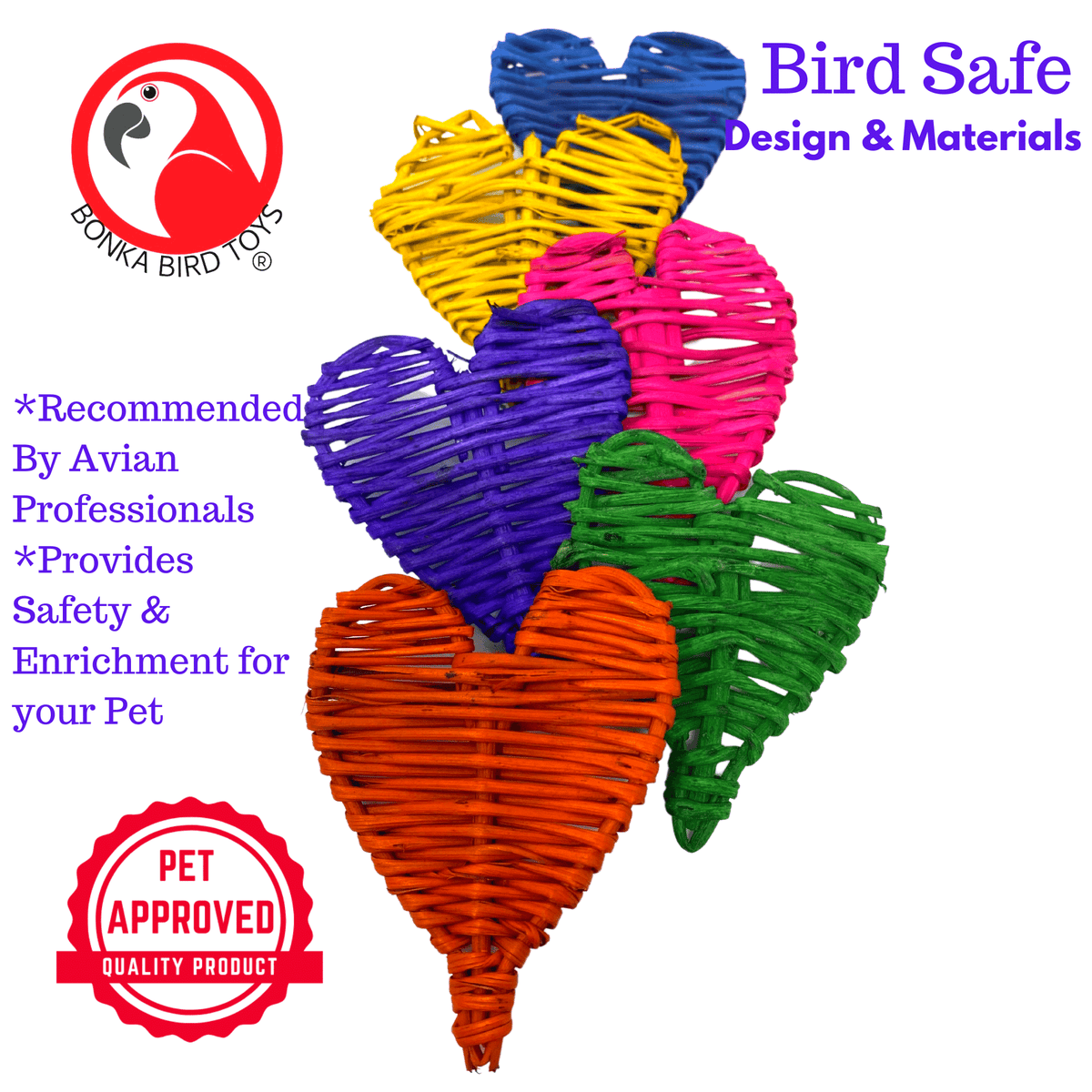 3348 Pk6 Small Colored Vine Hearts