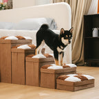 Detachable Chessboard Plaid Handcrafted Dog Stairs with Storage - Foldable Steps