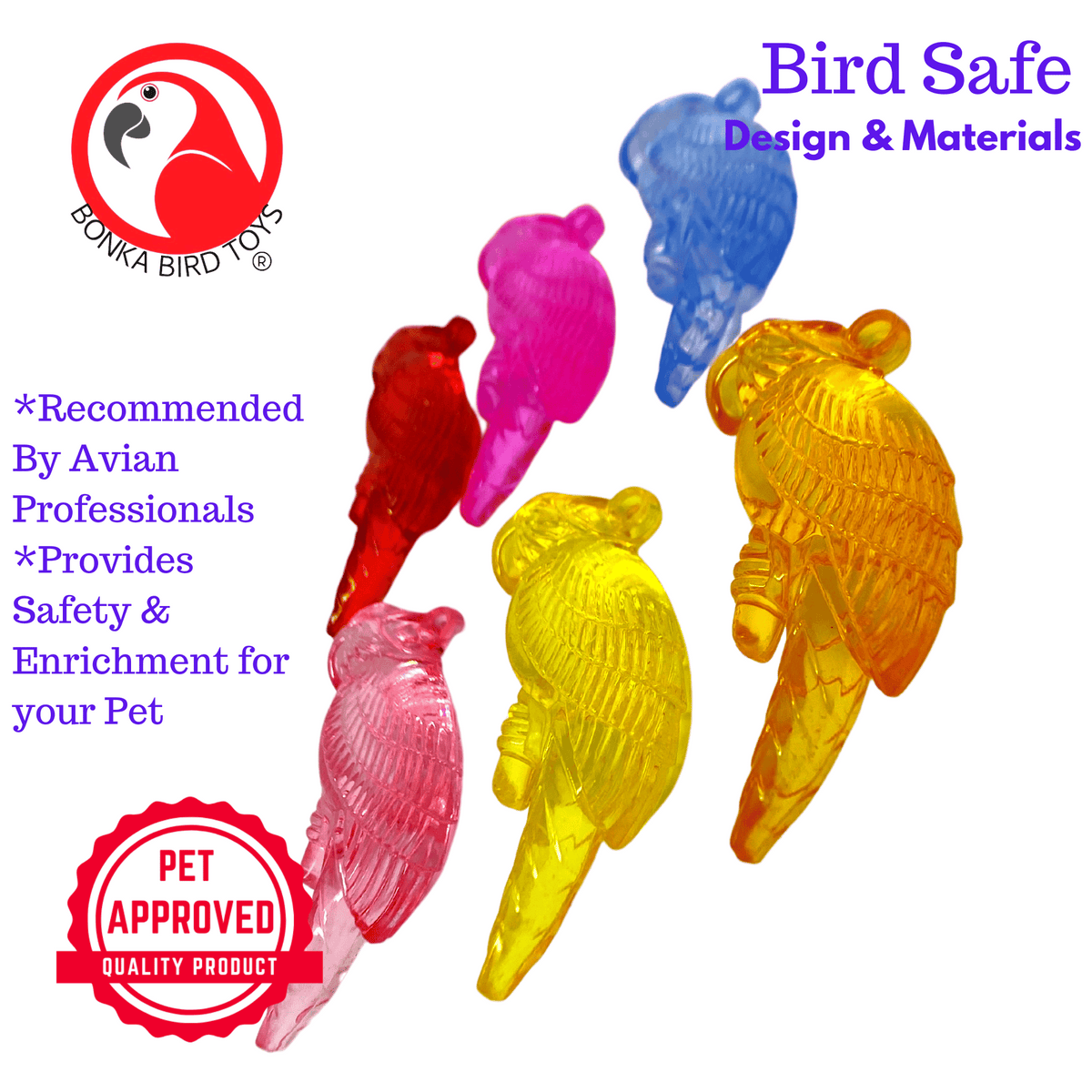 2526 Pk6 Color Acrylic Parrot Beads