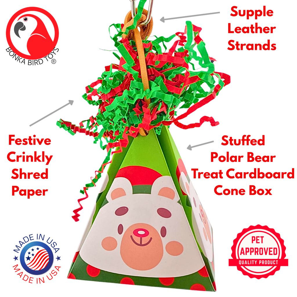 2904 Polar Bear Christmas Crinkle Cone