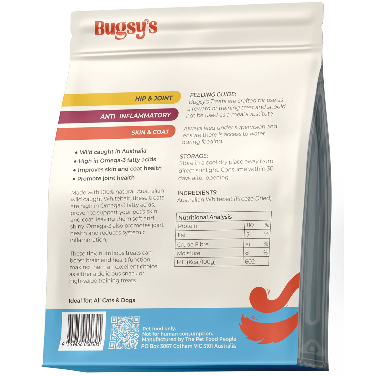 Bugsy's Freeze Dried White Bait Pet Treats