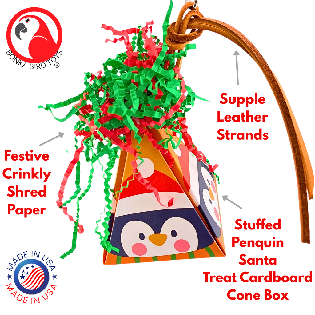 2884 Santa Penguin Christmas Crinkle Cone