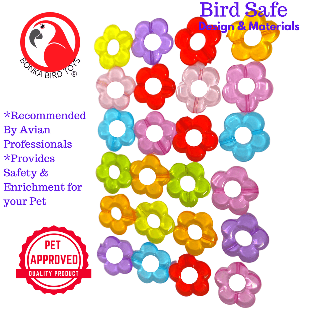 Pk24 Tiny Plastic Flower Beads