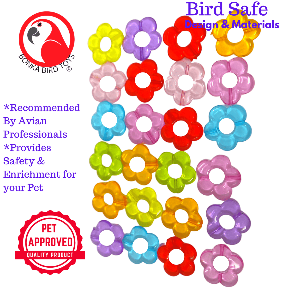 Pk24 Tiny Plastic Flower Beads