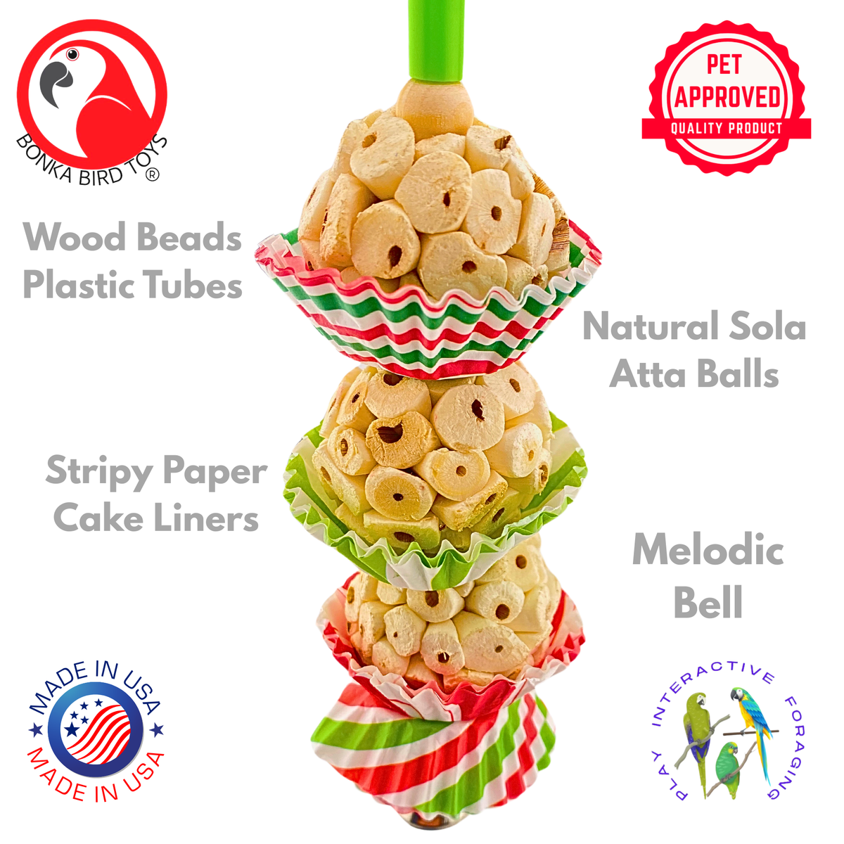 2747 Three Stripe Mini Cake Parrot Toy