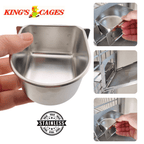 Kings Cages Stainless Steel "D" Cups 8-10-20 Ounce Treat-Seed-Water Feeders