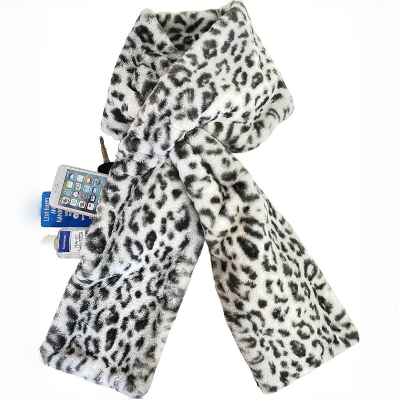🎅Christmas Special Deals £9.99!!⚡50K+ SOLD!🧣Ultra-Soft Faux Fur Pull-Through Scarf with Secret Zipper Pocket